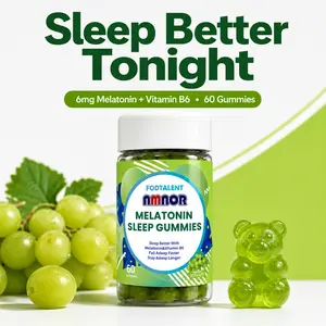 NMNOR Melatonin Sleep Gummies, 6mg Melatonin with Vitamin B6, Grape Flavor, 60 Count