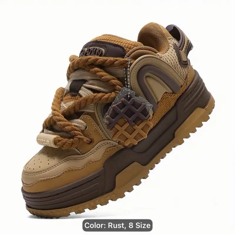 Casual Sports Skateboard Shoes, Thick-soled Skateboard Shoes, Low-top, Thick Straps, Accessories, Shock-absorbing, Breathable Upper, Women Shoes, Sneakers