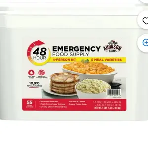 Augason Farms 48-Hour 4-Person Emergency Food Supply 95 oz - 5 Meal Varieties Including Buttermilk Pancakes & Macaroni Cheese