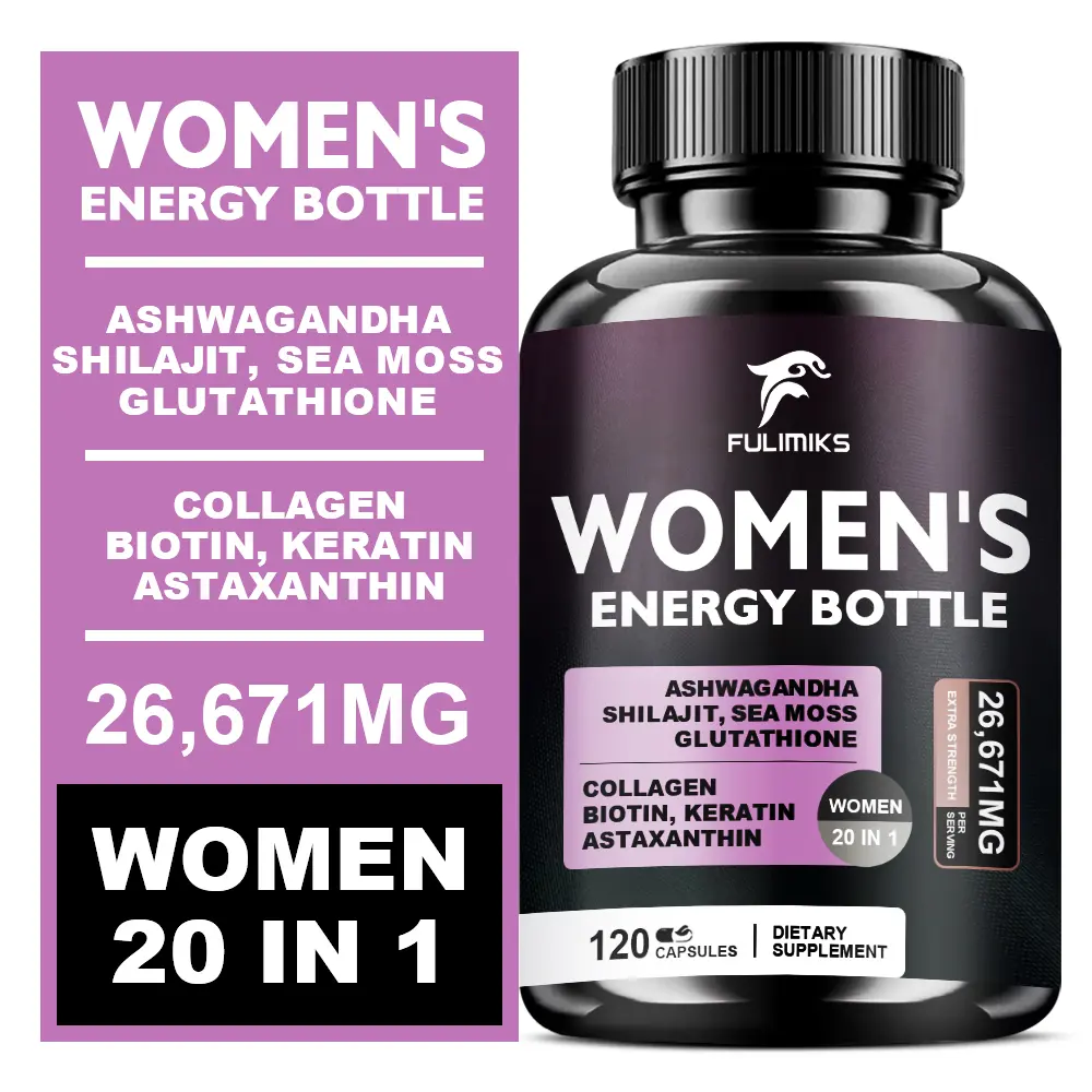 FULIMIKS Women's Energy Bottle - 20-in-1 Herbal Supplement with Ashwagandha Shilajit Sea Moss & Glutathione for Balance Well-Being Happiness - 6 Pack - TikTok Shop FULIMIKS Women's Energy Bottle - 20-in-1 Herbal Supplement with Ashwagandha Shilajit Sea Moss & Glutathione for Balance Well-Being Happiness - 6 Pack - TikTok Shop