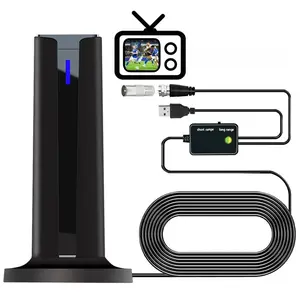 6000 Miles 25DBI Digital Antenna for Smart TV Indoor with 3M-Stick Base, 360°&Long Range Reception 4k 1080p for Local Channels