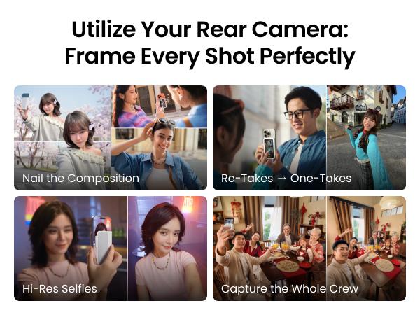 Insta360 Snap Selfie Screen - 4K Magnetic Selfie Monitor Screen for Selfie, Vlogging, Compatible vith iPhone & Android, Touchscreen Control, Wired Instant Connection