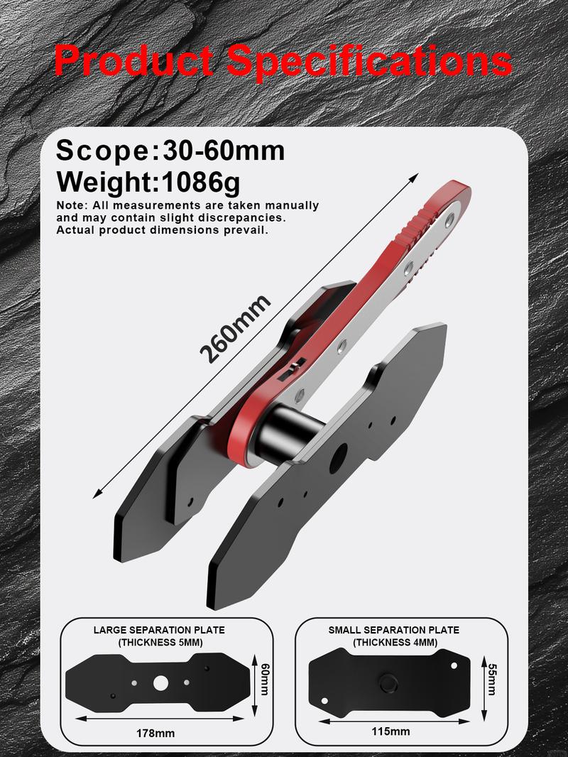 Brake Caliper Press Tool Car Ratcheting Brake Caliper Piston Spreader Press Tool with 2 pcs Steel Plates for Efficient Auto Repair