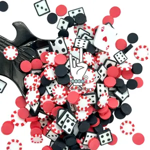 The Gambler Mix with Card, Poker Chip, and Dice Polymer Clay Pieces