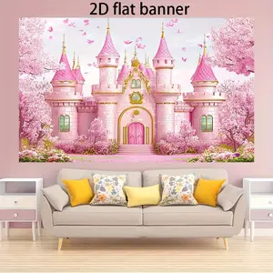 Magic Princess Castle Photography Backdrop, Mythical Sakura Party Decor, Party Decorations Banners, No Power Needed, Perfect for Weddings, Birthdays, Christmas