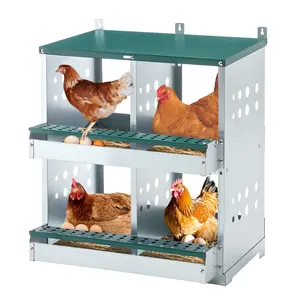 DOMISO Metal Nesting Box, 3-8 Rooms Chicken Nesting Boxes for Poultry, Galvanized Steel Multi-Room Chicken Coop Box, Easy to Install, Easy to Wash