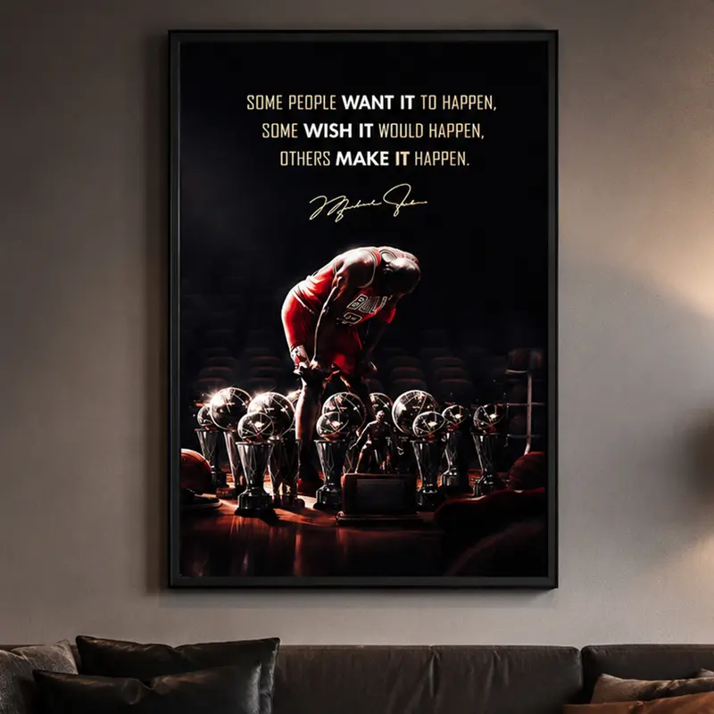 Michael Jordan GOAT Poster, Basketball Legend Wall Art, Sports Icon Print for Game Room, Office, or Gym, Motivational Decor for Athletes