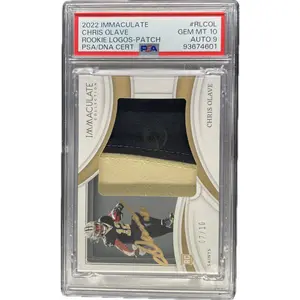 Chris Olave - 2022 Immaculate Rookie Logo Patch 7/10 On-Card Autograph PSA Graded Trading Card
