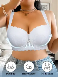 Plus Size Bras for Women Bra Supportive Underwire Bra Full Coverage Bra Push Up Lingerie Anti Sagging Bra Comfort Sexy Bra Simple Elegant Everyday Bra Halloween Clothes Sports Bras for women Back To School Women's Lingerie for All Seasons