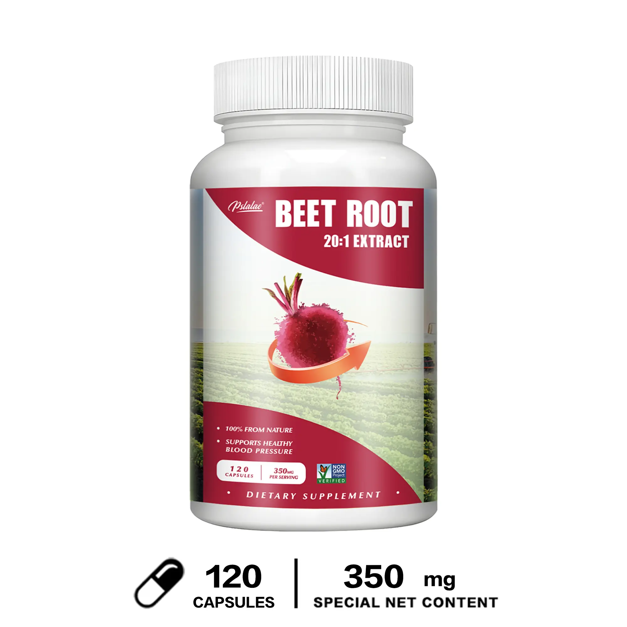 Organic Beet Root 20 1 Extract Capsules Vegan Herbal Wellness 120 Count