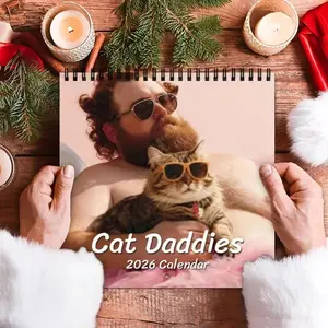 2026 Cat Aesthetic Design Fold Wall Calendar | 12-Month Large Square Grid Layout, Monthly Photos & Closure, Ideal for Home, Office, Daily Plan, Perfect Christmas & New Year Gift.