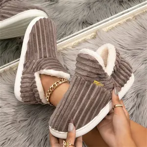 Bootie Slippers for Women Warm House Shoes Memory Foam Indoor Outdoor Fuzzy Boots