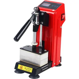 Manual Heat Press Machine Mini Heat Press Machine 0-400℉ 900W Hot Press Stamping Machine 110V Heavy Duty Press with 2.36 x 4.72 Inch Heat Plates and LCD for Printing Heat Transfer Equipment