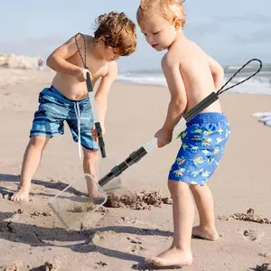 2Counts Beach Sand Sifter with Extendable Handle Stainless Steel Shark Tooth Sifter Detachable Sand Beach Scoop Portable Sand Shell Sifter Adjustable Sand Sifter Tool Cat Scooper for Sand Cat Litter