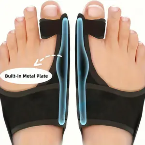 NextQube 1 Pair Premium Toe Separators - Breathable, Supportive, Solid and Straight - Mercerized and Sponge Composite Fabric Material with Built-in Metal Plate for Comfort and Stability for Day/Night Use