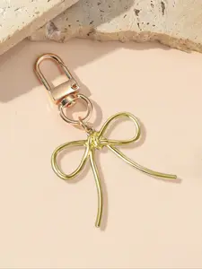 1pc Elegant Golden-tone Bow Knot Keychain for Women - Minimalist & Sophisticated Design, Perfect, Phones, and Bag Charms,mother's Day Gift, Versatile Use