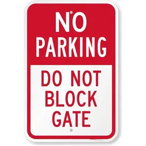Garage Decor Sign No Parking - Do Not Block Gate Sign Safety Sign Caution Warning Sign Tin Metal Decor Sign 8x12