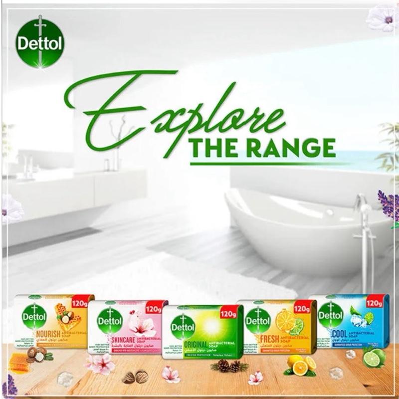 Dettol Re-Energize Antibacterial Body Soap Pack of 6 - Effective Antibacterial Formula Skin Care Skin Repair wash dove  soap  face