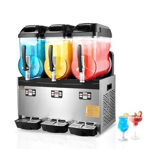 fathersdaygift VEVOR Commercial Slushy Machine, 12Lx3 Triple Tank Frozen Drink Machine, 144 Cups Stainless Steel Margarita Smoothie Frozen Drink Maker, Slushie Maker for Home Party Restaurants Cafe Bars