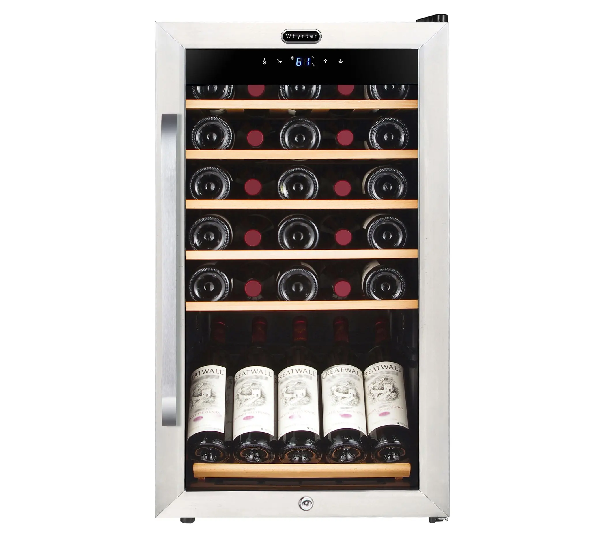 Whynter 34-Bottle Freestanding Stainless Steel Refrigerator Whynter 34-Bottle Freestanding Stainless Steel Refrigerator