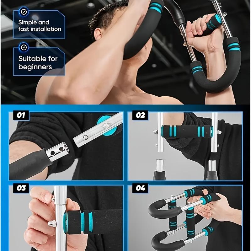 U-shaped Multifunctional Arm Strength Trainer, Chest Exercise Equipment, Portable Spring Resistance Band with 2 Adjustable Gears, Detachable Design, Comfortable Grip, Home Fitness Equipment