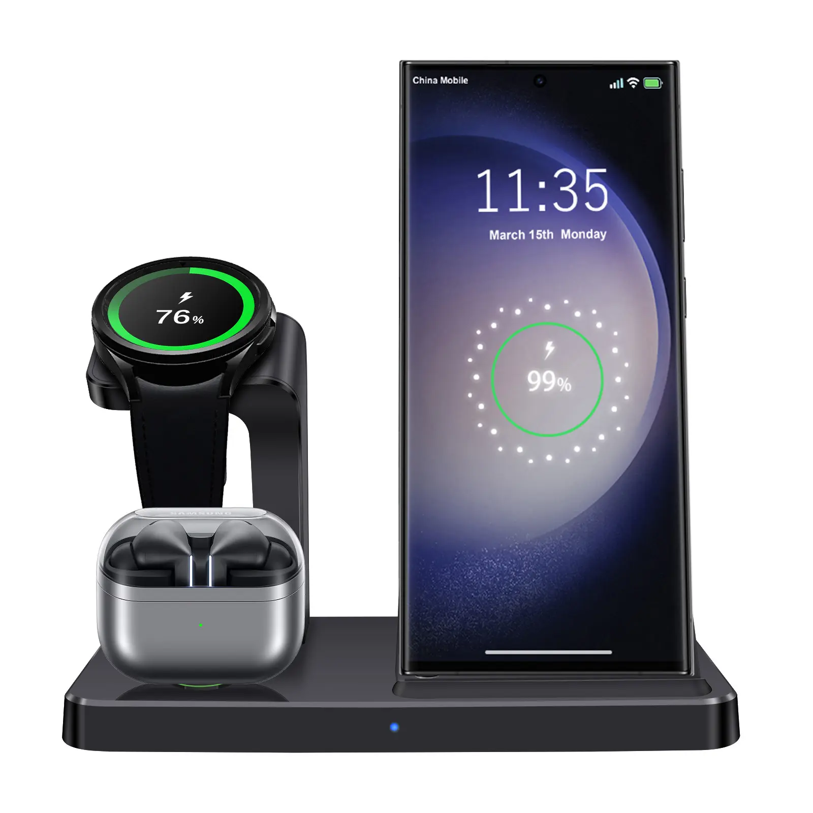 Wireless Charger for Samsung Charging Station, 3 in 1 Fast Charging Stand for Galaxy S26/S25/S24/S23/S22/S21/S20,Note 20/10& Galaxy Buds, Wireless Charger for Galaxy Watch Ultra 8 7 6 5 Pro/5/4/3/Active 2/1 summerwins