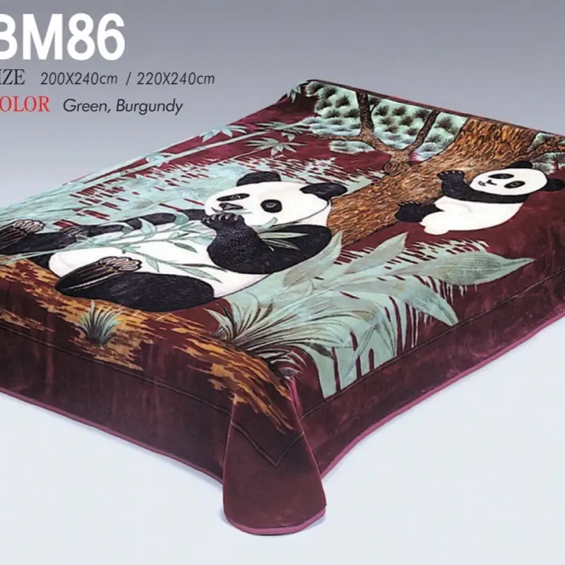 Heavy Duty Burgundy Panda Solaron Blanket