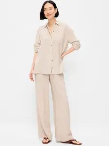 Old Navy Women's High-Waisted Linen-Blend Wide-Leg Pants