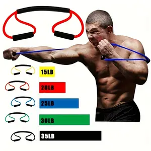 Durable 8-Shaped Resistance Band - Versatile TPE for Men & Women's Outdoor Gym, Karate, Yoga Pilates Training