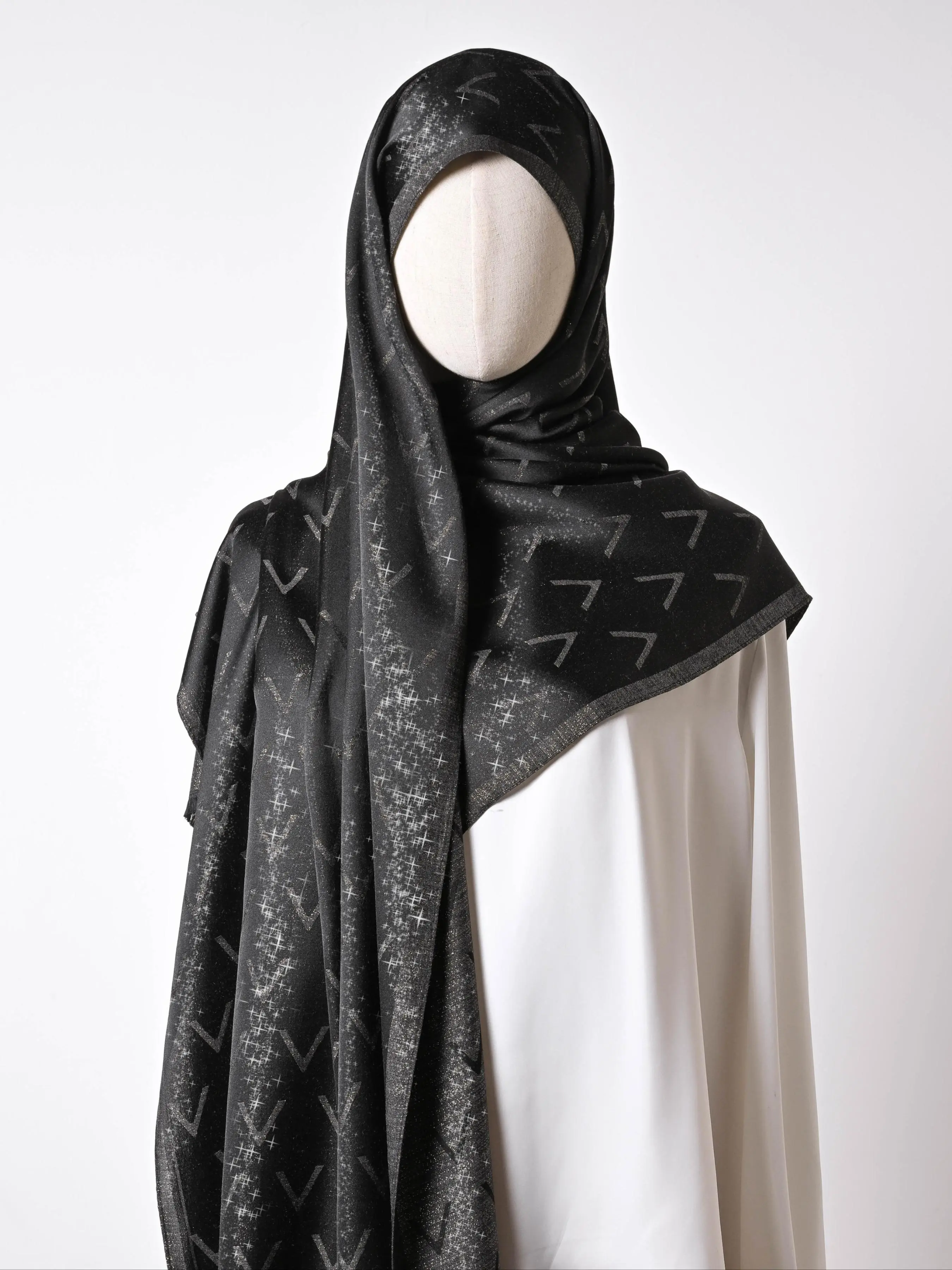 Women's Minimalist Solid Color Printed Hijab, Casual Soft Comfortable Shawl for Daily Wear, Fashion Accessories for Women & Girls