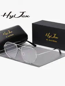 HyJex 1 Piece Unisex Artistic Modeling Full Frame Plaon Glasses Elegant And Refined Irregular Frame Plaon Glasses