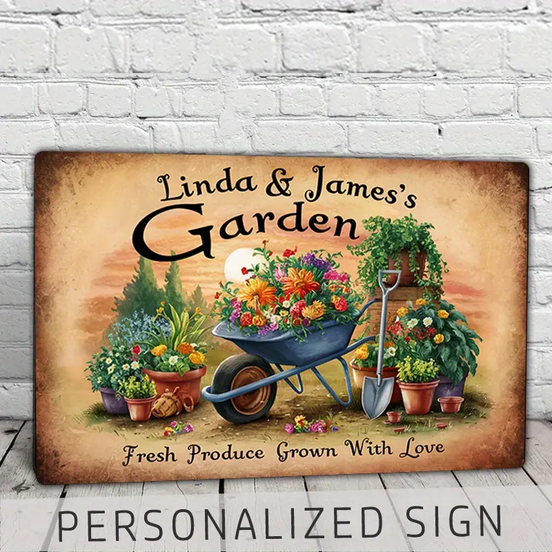 1pc 8×12 in Personalized Vintage Aluminium Metal Sign - Custom Name-Text Retro Wall Plaque, Pre-Drilled Rust-Resistant Hangable Home Supplies, Custom Speciality Plaques & Signs for Garage Man Caves