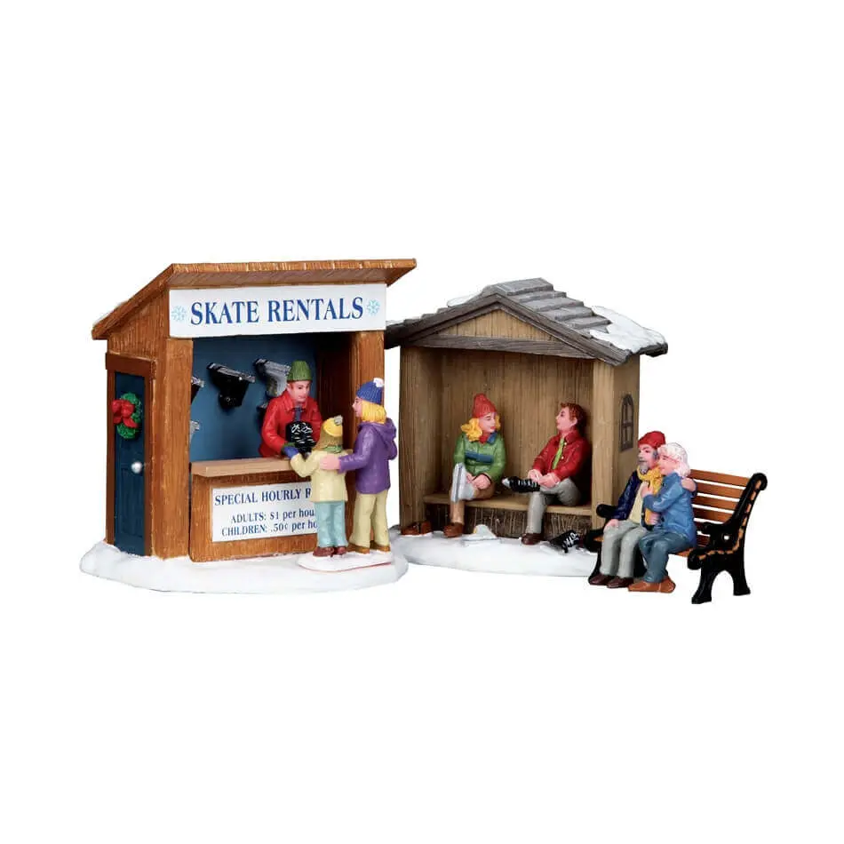 Lemax Skate Rentals Table Accent Set of 3 #03849