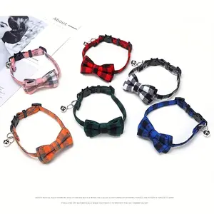 Stylish Bowknot Cat Collar with Breakaway Safety Buckle -  For Girl & Boy Cats - Adjustable & Comfortable -  Soft Fabric - Perfect Gift for Cat Lovers