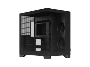 Fractal Design Pop 2 Vision Black - Dual-Chamber PC Gaming Case - Front and Side Glass Panels- Four 120 mm Reverse Blade Fans Included - Spacious Interior - E-ATX (up to 280 mm) ATX/mATX/ITX