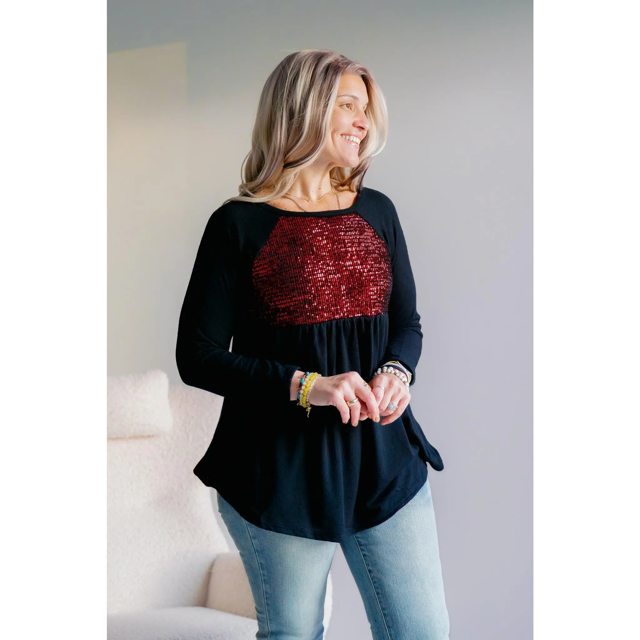 Frosted Berry Sequin Tunic