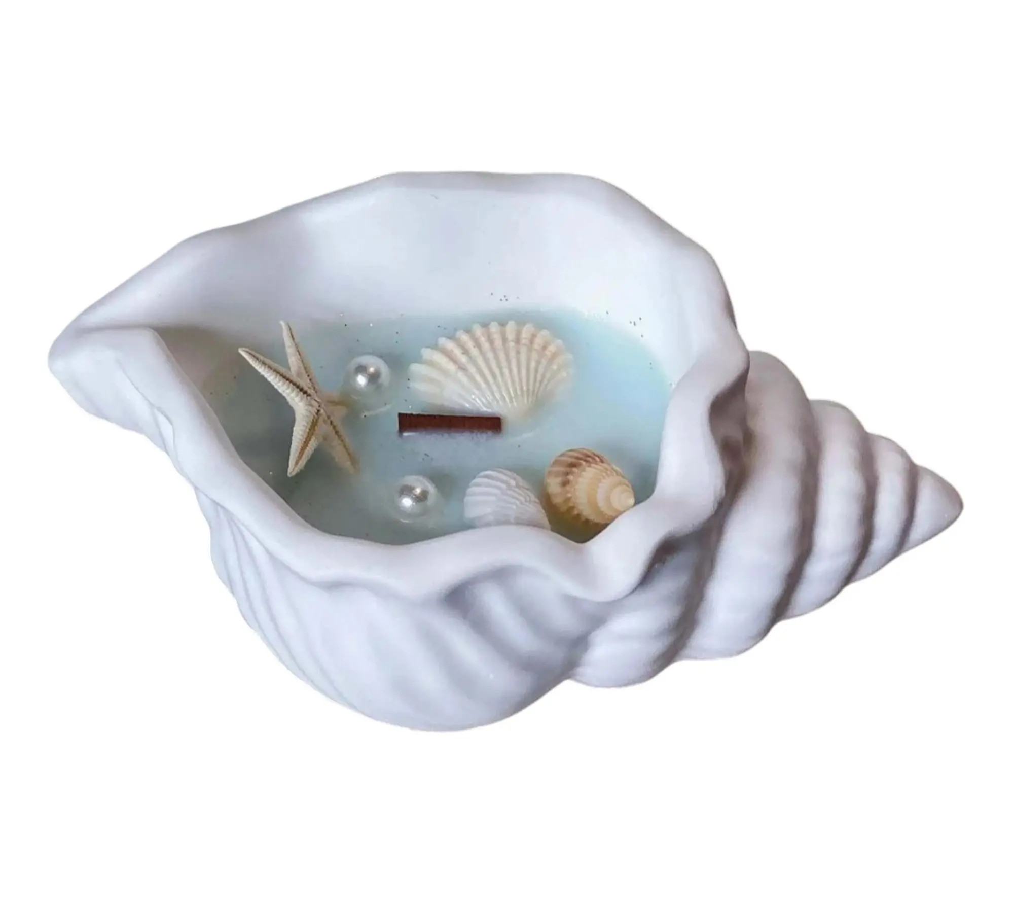 HomeRoots 6" Light Blue Sea Salt & Orchid Scented Candle