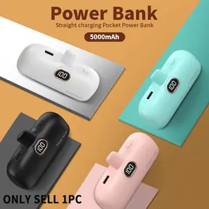 5000mAh Capsule Power Bank | Lipstick-Sized, Compact & Palm-Portable | Digital Display | 1 Output (Exclusively Compatible with iPhone 5-14 Series) + 1 Input (Type-C Input Port) | Ready for Commutes, Shopping, Business Trips & On-the-Go Charging