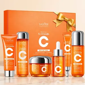 Glowing Skin Essential! SADOER 5X Vitamin C Care Set, Brightening Anti-Aging Hydrating Facial Kit
