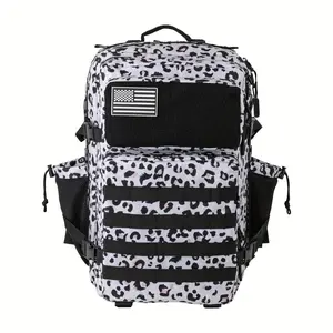 Tactical Backpack Large Day Backpack for Men Molle Army 3 Days Assault Pack Bug Out Bag Water Resistant and Heavy Duty Hiking Treeking Rucksack - Black and White