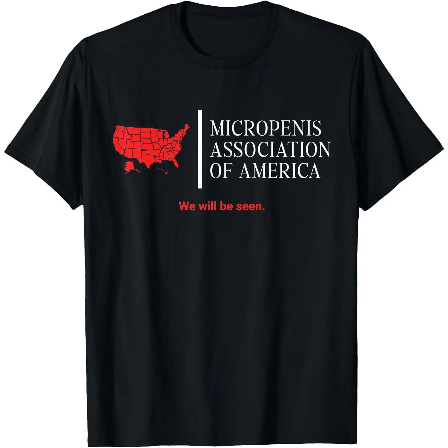 100% Cotton Micropenis Association Funny Embarrassing Bachelor Party T-Shirt