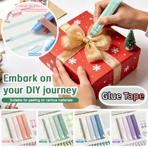 Glue tape roller Scrapbooking Double Sided Tape Roller, 4-Pack Craft Adhesive Glue Runner - Multipurpose Journaling Supplies for Scrapbooking, Gift Wrapping, Photo Mounting, School Office & Crafts, back to school