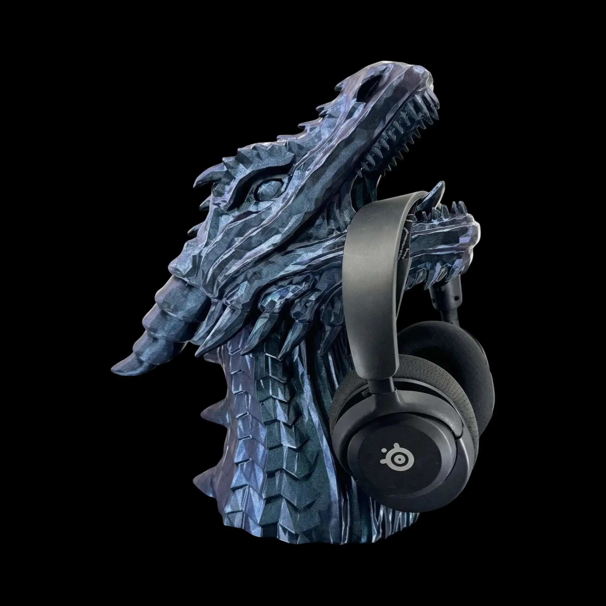 Dragon Headphone Stand - 12" Fantasy Headset Holder with Epic Dragon Design, High-Detail 3D Printed, Eco-Friendly PLA, Gamer Decor