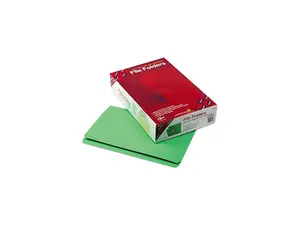 Smead 17110 File Folders, Straight Cut, Reinforced Top Tab, Legal, Green, 100/Box