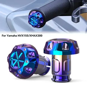 2Pcs Motorcycle Handlebars Grips Bar Ends Plug Handle Bar Sliders Burning Titanium For YAMAHA EROX155 17.5mm Internal Diameter