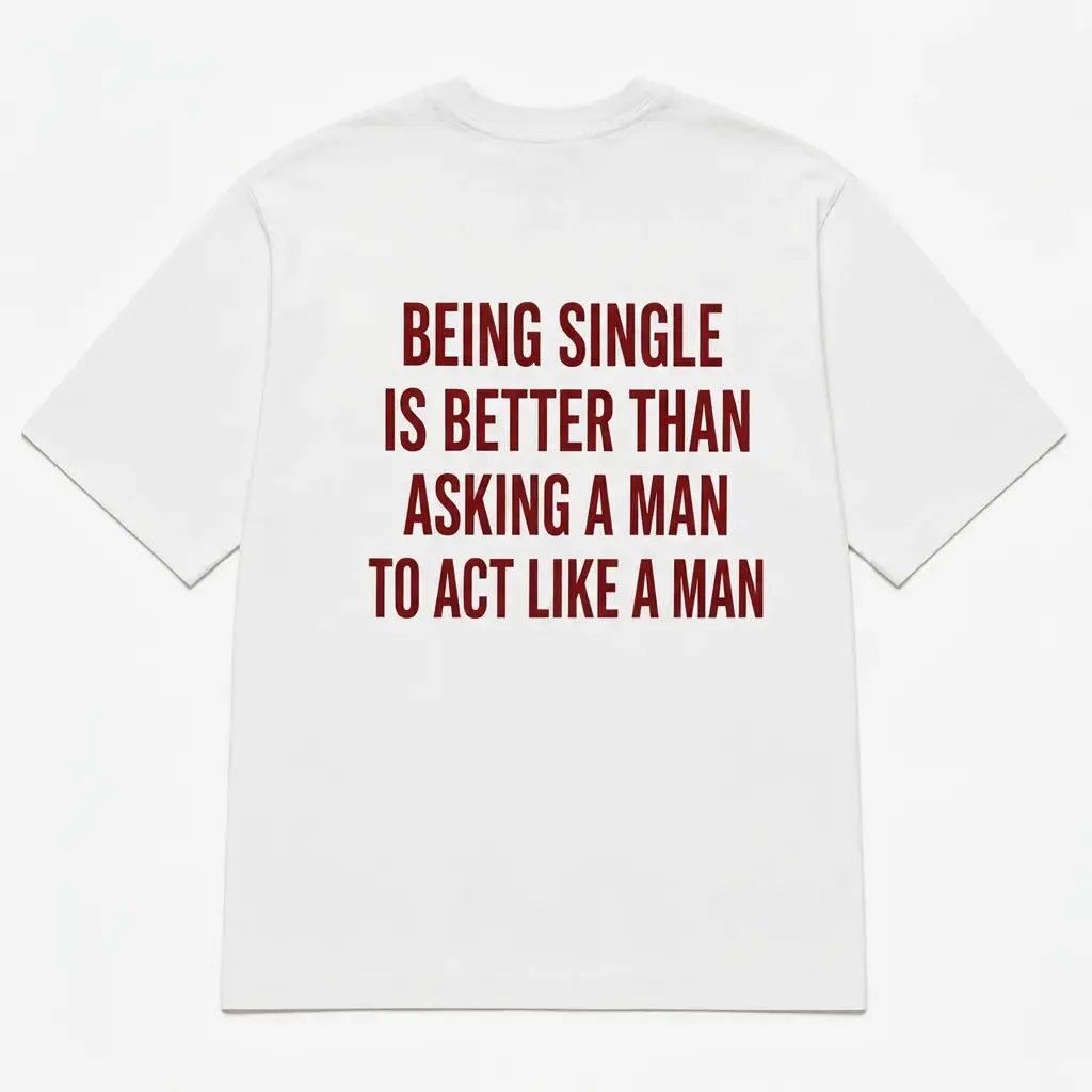 BEING SINGLE IS BETTER THAN ASKING A MAN TO ACT LIKE A MAN Tshirt