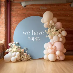 1 piece, 59-inch light blue round arch backdrop, suitable for wedding, Birthday Party Decorations, photography venue decoration, holiday party decoration, perfect for New Year's Eve, Valentine's Day, solid color arch backdrop only.