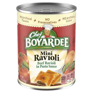 Mini Beef Ravioli, Microwave Pasta, Canned Food, 15 oz.