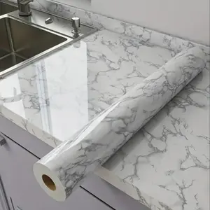 Marble Pattern Wallpaper, Self-adhesive Washable Wall Sticker, Decorative Wall Paper for Home Kitchen Living Room, Marble Backsplash Wallpaper