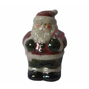 Christmas Iridescent Santa Porcelain Salt or Pepper Shaker - Kitchen Utensil for Seasonal and Festive Parties tacky christmas decor